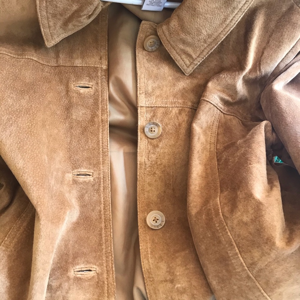 Light brown genuine leather jacket